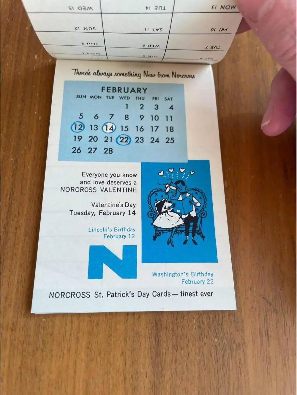 Norcross Blue Book 1961 Purse Calendar Booklet Unused